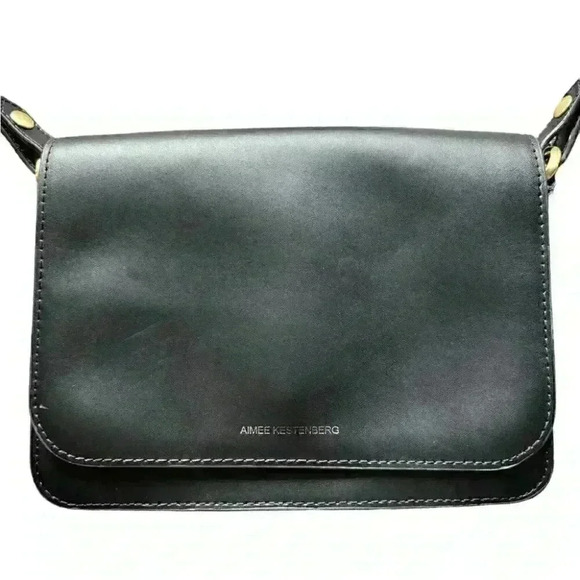 Aimee Kestenberg Collection Handbag Black with Gold Tone Metal Adjustable Strap - Picture 1 of 10